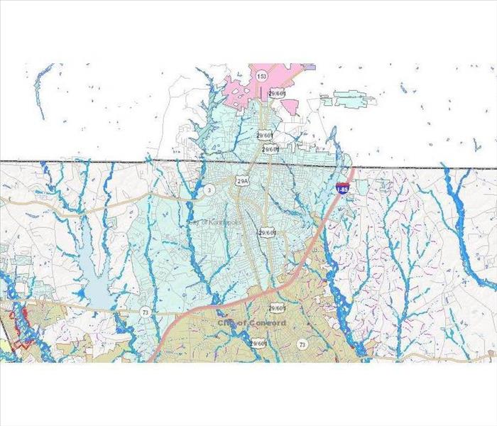 A map of flood risk for Kannapolis, NC